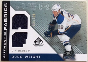 2007-08 DOUG WEIGHT UD SP GAME USED AUTHENTIC FABRICS #AF-DW BLUES #030/100