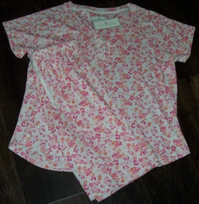 NWT Karen Neuburger PINK/PEACH/WHITE FLORAL BERMUDA Shorts Pajama Set S SOFT - Image 1 of 4