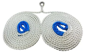 32mm 8st White Nylon V Shaped Mooring Bridle C/W ST/ST Thimble 12 Metre Legs - Picture 1 of 7