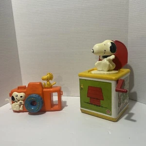 Jack de plástico Peanuts Snoopy 1966 vintage en la caja Hasbro y cámara de conteo - Imagen 1 de 14
