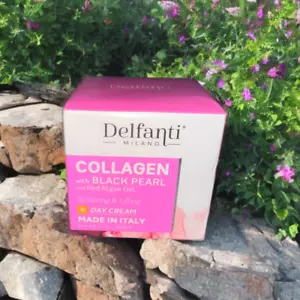 Delfanti Milano Collagen Day Cream 1.7oz with Black Pearl & Red Algae Gel - Imagen 1 de 4