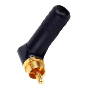 Switchcraft 3502RABAU rechtwinkliges Kabel Mnt. Cinch Stecker Lötanschluss gold/schwarz - Bild 1 von 1