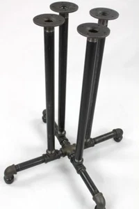 Black Pipe Table Base "DIY" Parts Kit, 3/4” pipe x 30" Tall PUB Table Frame Kit - Picture 1 of 5