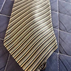 Bill Blass Modern Men’s Necktie Tie Striped Greens Black 58 X 3.75” - Picture 1 of 5