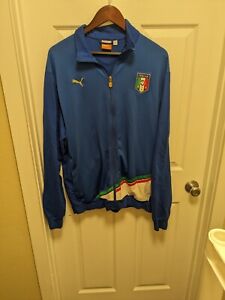 ITALIA Puma Sports Zipper Sweatshirt XXL Blue FIGC FUTBOL Team Italy STYLISH