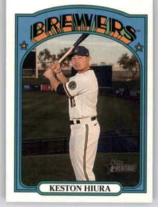 Tarjeta base Heritage Keston Hiura MLB 2021 PWE Brewers #177 - Imagen 1 de 2