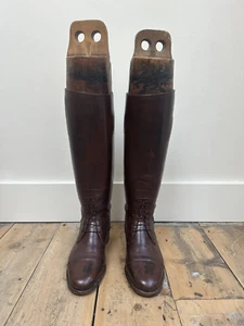British Army Household Cavalry Officer's parade leather riding boots UK 8.5 - Picture 1 of 12