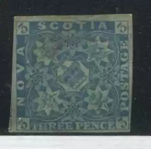 Nova Scotia 1851 3d bright blue mint no gum - Foto 1 di 1