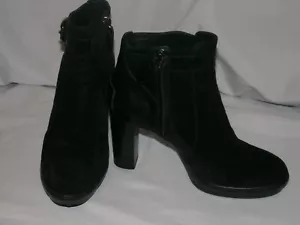 Tod's Black Suede and Leather Short Boots Size 37 1/2 - Picture 1 of 8