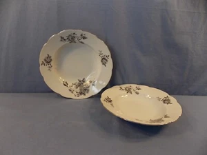 EMBASSY (POLAND) "Rosalie"2 Rimmed Soup Bowls 8 3/8" - Picture 1 of 5