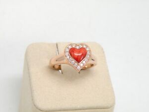 Authentic Kabana 14k Rose Gold Heart Ring Spiny Oyster .24TCW Diamond, Size 8 