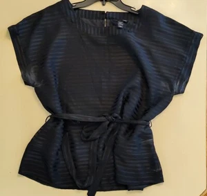 H&M Top Black Tie Front Top Size  14 - Picture 1 of 1