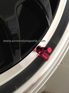 4 PCS. RED SNAP-IN WHEEL RIM TIRE VALVE STEM ENKEI CAPS. - Picture 1 of 2