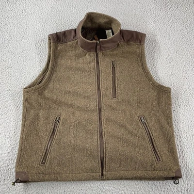 Chaleco Chaqueta Hombre Orvis Grande Polar Marrón Cremallera Completa Sin Mangas Viaje al Aire Libre Foto 1 de 4