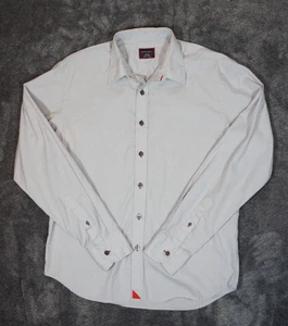 UNTUCKit Shirt Mens Medium Button Up Long Sleeve Wrinkle Free Gray Cotton Logo - Picture 1 of 8