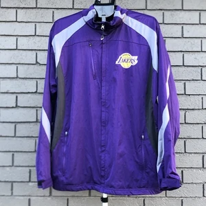 Antigua Men’s XL Windbreaker Jacket Purple Gray Los Angeles Lakers Full Zip - Picture 1 of 21