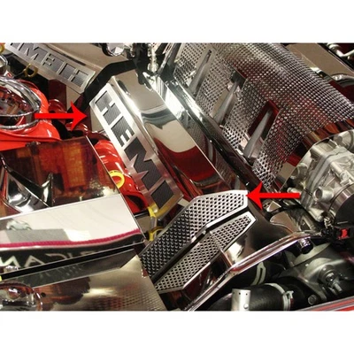 Cubiertas de riel blancas con incrustación CF para 05-10 Chrysler/Dodge SRT8 con admisión OE [pulido] Foto 1 de 3