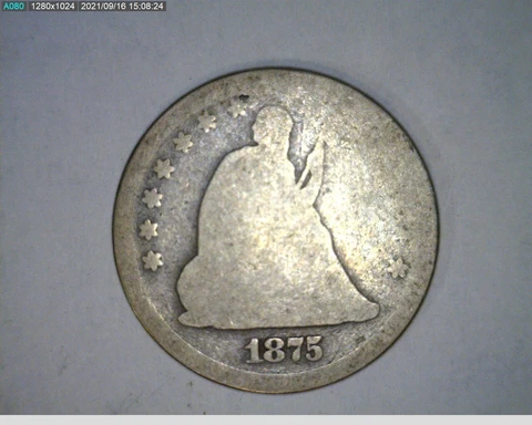 1875 seated liberty quarter (40-357 3m3) Cover