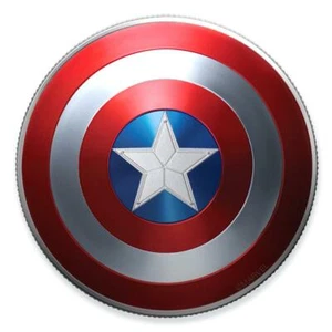 Fidschi 2019 1$ Marvel CAPTAIN AMERICA Schild gewölbt 10g reine Silbermünze - Bild 1 von 6