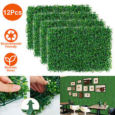 12/24 Pcs Artificial Plant Boxwood Mat Fence Hedge Fake Grass Decor 23.6x15.75in