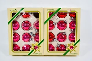 2 Boxes Pink Pyramid/Trim-a-Tree Rauch Industries Glass 1.5" Ornaments=22 - Picture 1 of 4