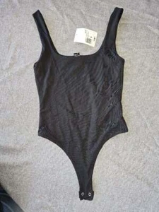 ¡NUEVO CON ETIQUETAS! Body sin mangas FOREVER 21 talla pequeña de nailon negro para mujer - Imagen 1 de 2