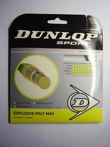 1 SET DUNLOP EXPLOSIVE POLY MAX TENNIS RACQUET STRING 1.3MM 16 GAUGE - Picture 1 of 2