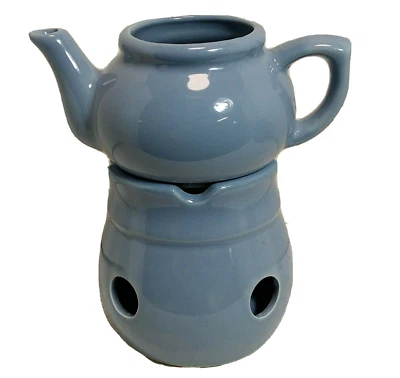 Calentador de tartas de cera para tetera de colección calentador de tartas solo piezas de cerámica azul (sin cable ni bombilla) Foto 1 de 4