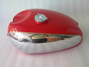 New Panther M100 M120 Chrome & Red Painted Gas Fuel Petrol Tank With Cap - Foto 1 di 8