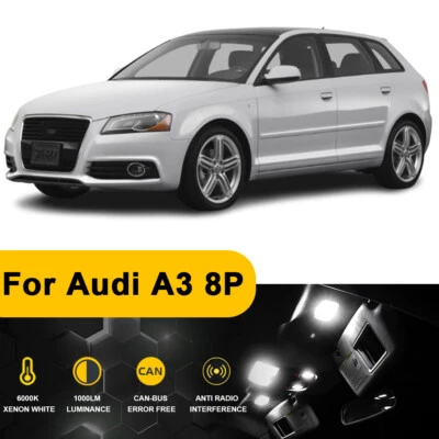 Luces interiores LED blancas para AUDI A3 S3 RS3 8P 2003-2012 kit paquete 20X + HERRAMIENTA Foto 1 de 4