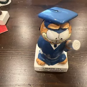 VTG ENESCO Garfield Piggy Bank Graduation Graduate 1978-1981 Figure - Picture 1 of 5