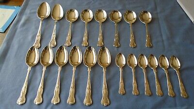 Job Lot Vintage Cutlery Sets Kings Pattern Silver Plated Dessert Spoons Teaspoon • 14.49£