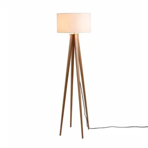 Nova California Quattro 1 Light Floor Lamp, Ash Wood/Brass/White - 20859LW - Picture 1 of 1