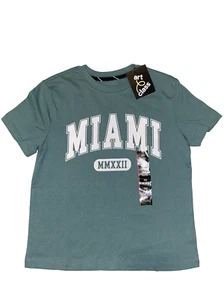 Art Class Green Miami MMXXII Boys Graphic Crew Neck Logo Tshirt Sz XS 4/5 NEW - Picture 1 of 6
