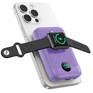 Magnetic Portable Charger 10800mAh4-in-1 Wireless Power Bank with iWatch Char... - Picture 1 of 6