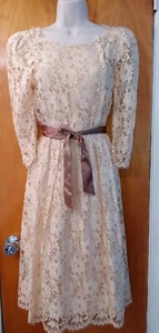 Stunning Vintage Lace Dress Costume Photo Shoot Cachet by Bari Protas Sz 5/6 - Picture 1 of 8