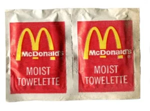 Pre 1982 Mc Donalds Moist Towlette Pack of 2 - Picture 1 of 1