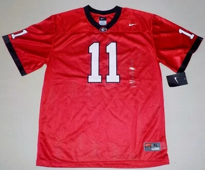 CAMISETA DE FÚTBOL NIKE JUVENIL GEORGIA BULLDOGS #11 XL (20) MALLA POLIÉSTER ROJA NUEVA CON ETIQUETAS Foto 1 de 3