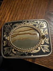 Goldtone and Stone Western Style Belt Buckle - Picture 1 of 3