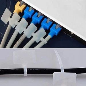 Attaches d'étiquettes autobloquantes en plastique est utilisées pour marquage câble réseau/autres fils - Photo 1/5