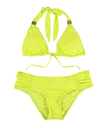 Bikini bar III para mujer triángulo lengüeta lateral 2 piezas, amarillo aplastado, M Foto 1 de 2