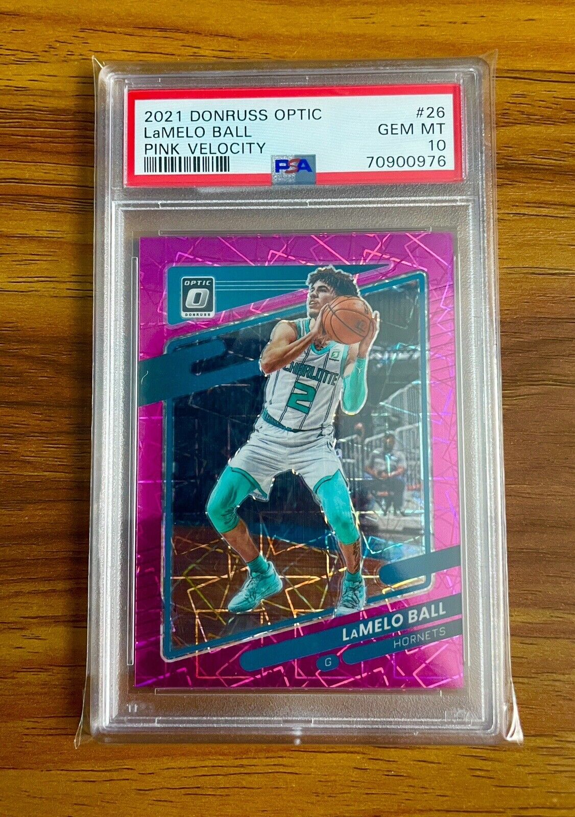 2021 Donruss Optic LaMelo Ball Pink Velocity /79 PSA 10 Hornets #26