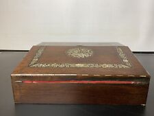 19th C Mother of Pearl and Pewter Inlaid Writing Slope