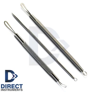 3 pezzi estrattore punti neri comedone #1-2-5 ago pin acne rimozione brufoli imperfezioni - Foto 1 di 4