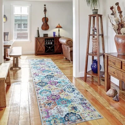 Небольшой ковер мандала — машинная стирка, стойкий к пятнам, цветной дизайн - Изображение 1 из 4