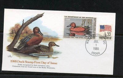 KMC4076-U.S. #RW52, RW53, RW55, RW56 (U320) (4) Federal Duck stamp FDC's, VF - Image 1 of 4