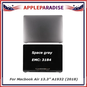 A+ Space Gray LCD Screen Assembly For Apple Macbook Air 13.3" A1932 2018 EMC3184 - Picture 1 of 8