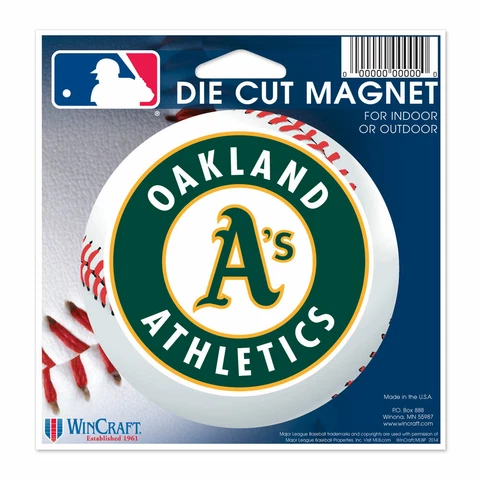 OAKLAND A'S ATHLETICS DIE-CUT VINYL MAGNET 4" HIGH QUALITY MLB LICENSED Cover