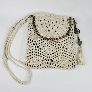 The SAK Sayulita Natural Crochet Cartera Bandolera Bolso de Hombro Boho Macramé Nuevo sin Etiquetas - Imagen 1 de 11
