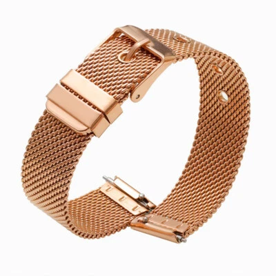 Gold Plated Stainless Steel Mesh Milanese Watch Strap Bracelet Buckle Shark NEW - Image 1 of 4